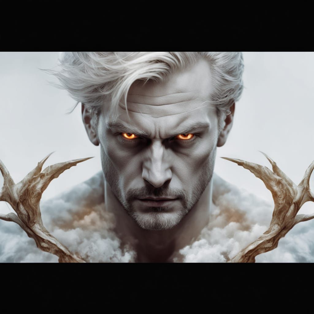 Surreal, Hyper-Realistic Portrait of a Man Consumed by Angui...