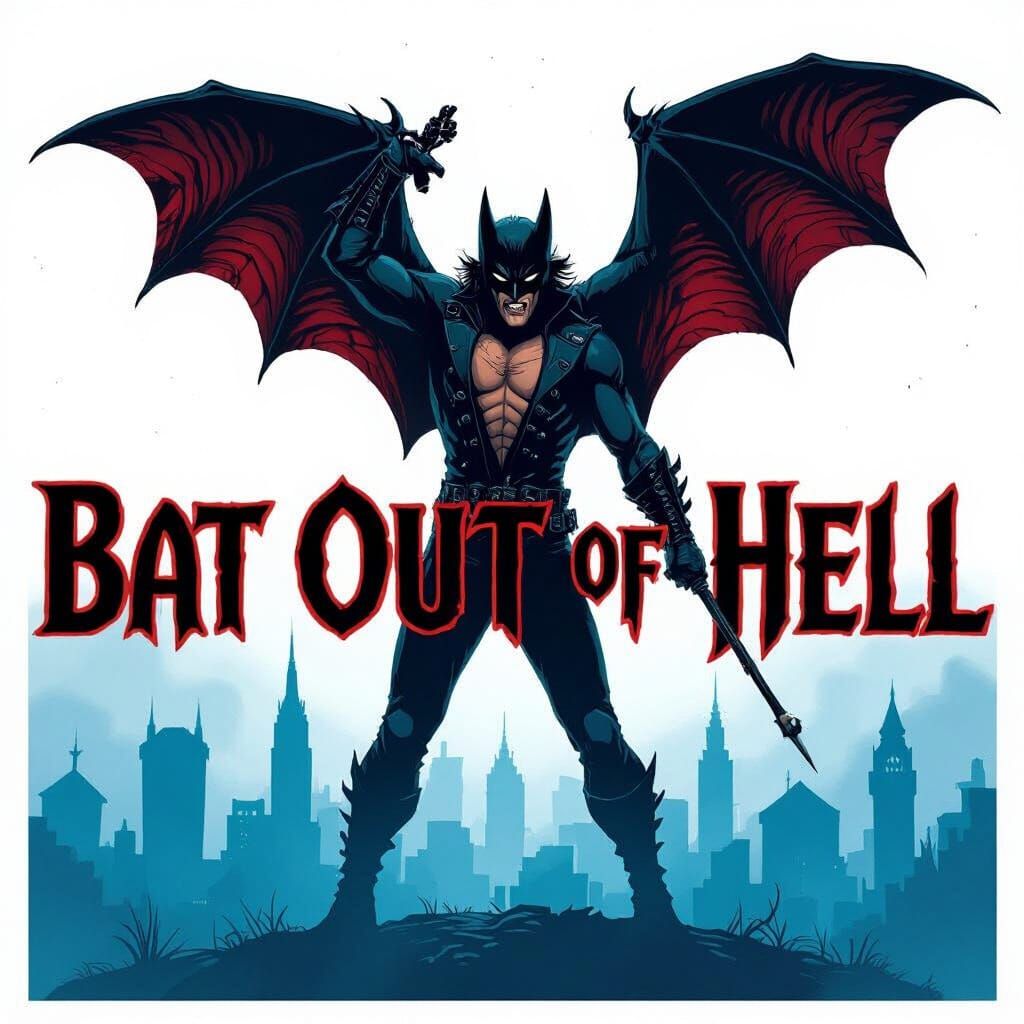 Dramatic Bat Soars Through Hellscape