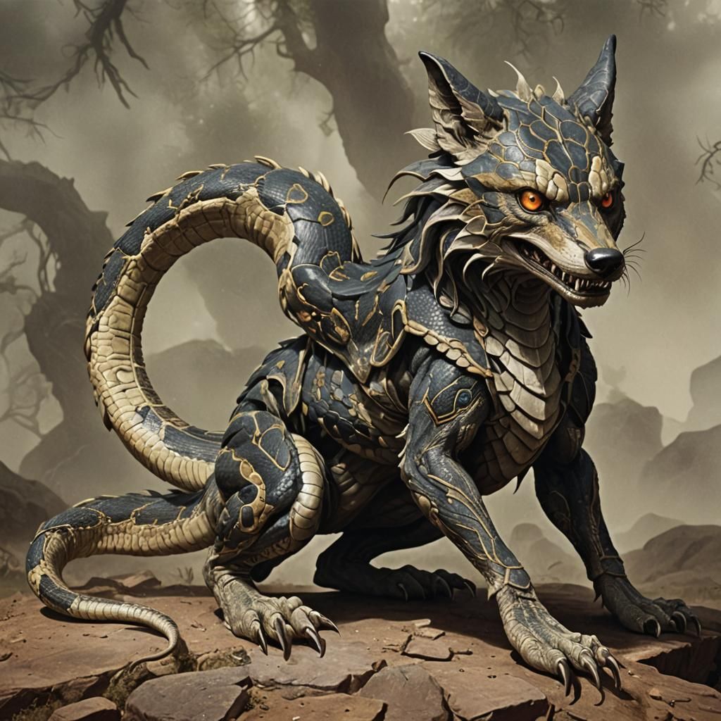 Very strange alien wolf-snake creatures