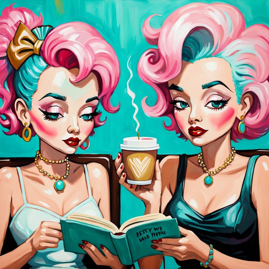 Betty Boop and Marilyn Monroe in Abstract Expressionism