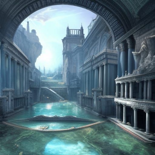 Roman Public Baths: Detailed Matte Painting