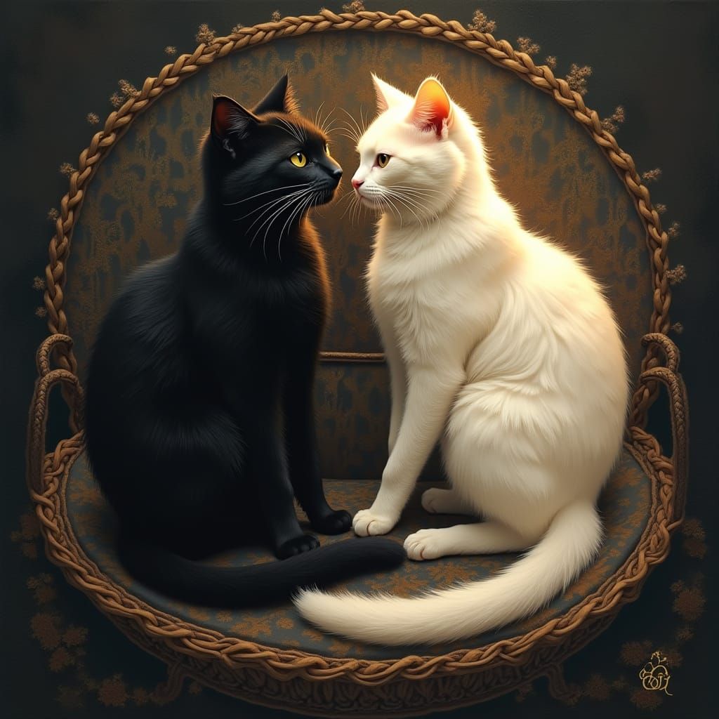 Yin and Yang Cats: A Seamless Blend of Light and Shadow