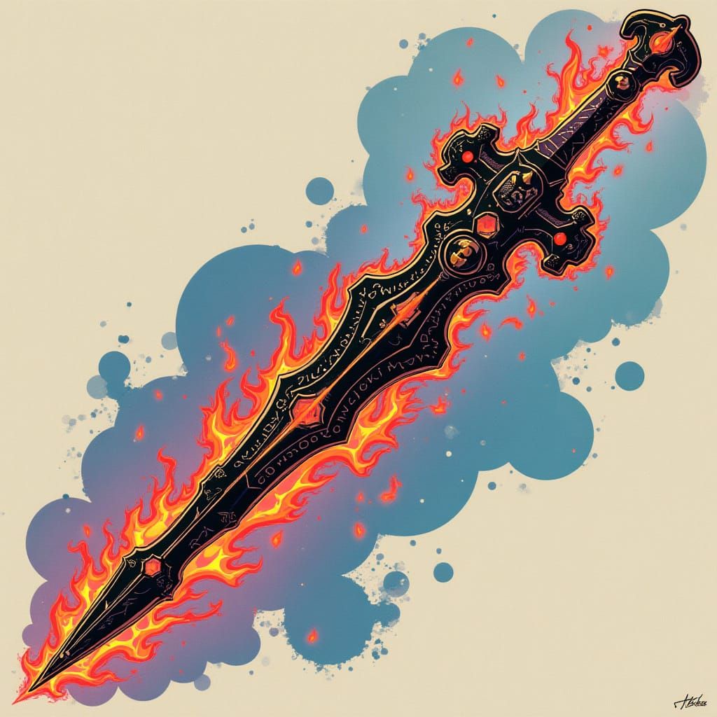 Hestia Knife as Keyblade in Anime Art Style