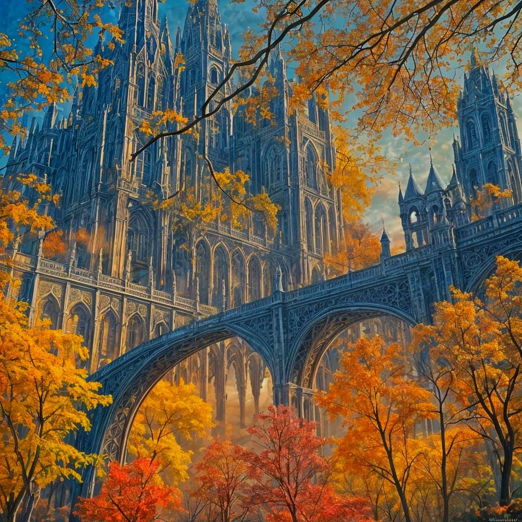 Winter Scene with Cherry Blossom Tree Mansion