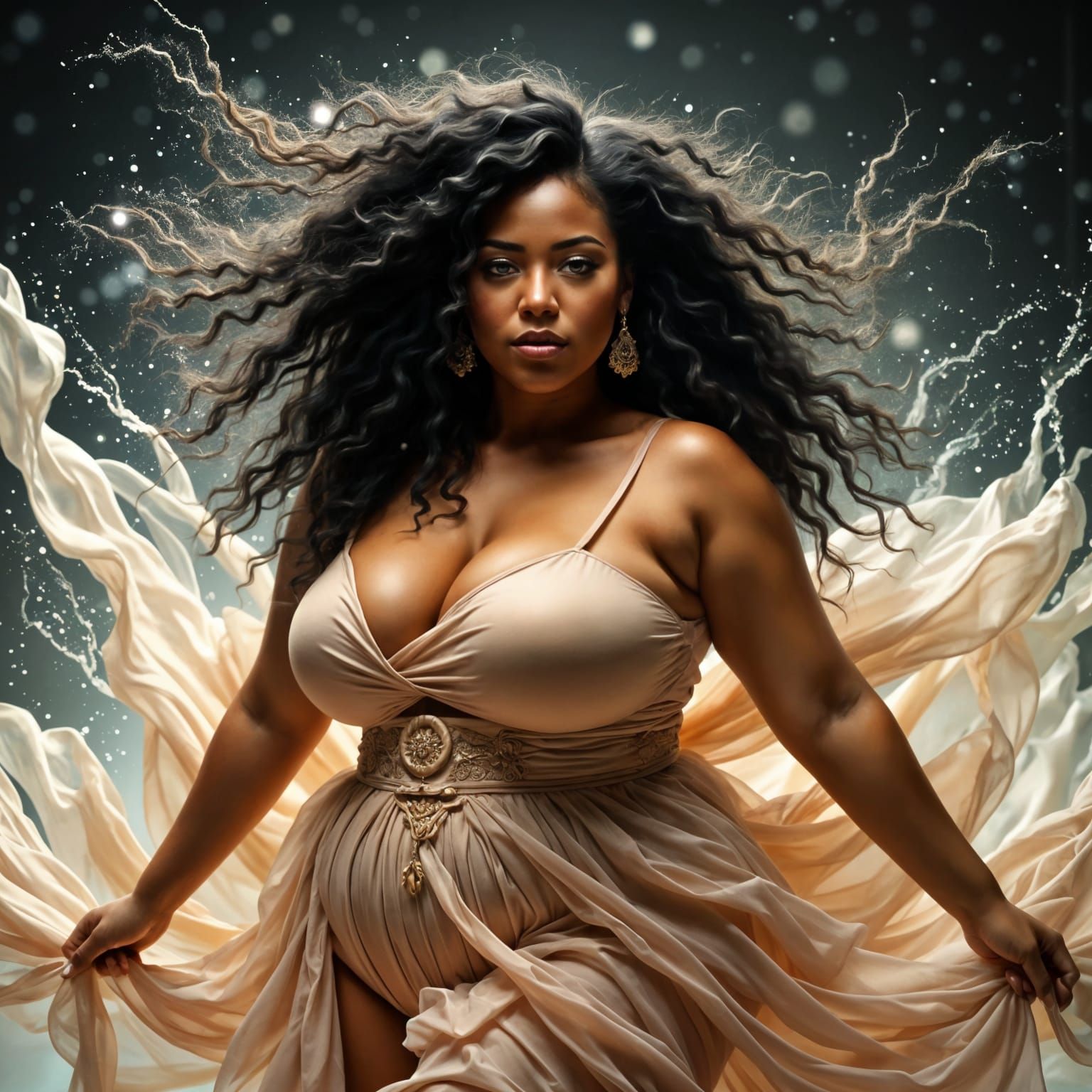 Bodacious Beauty in Windswept Water Spray