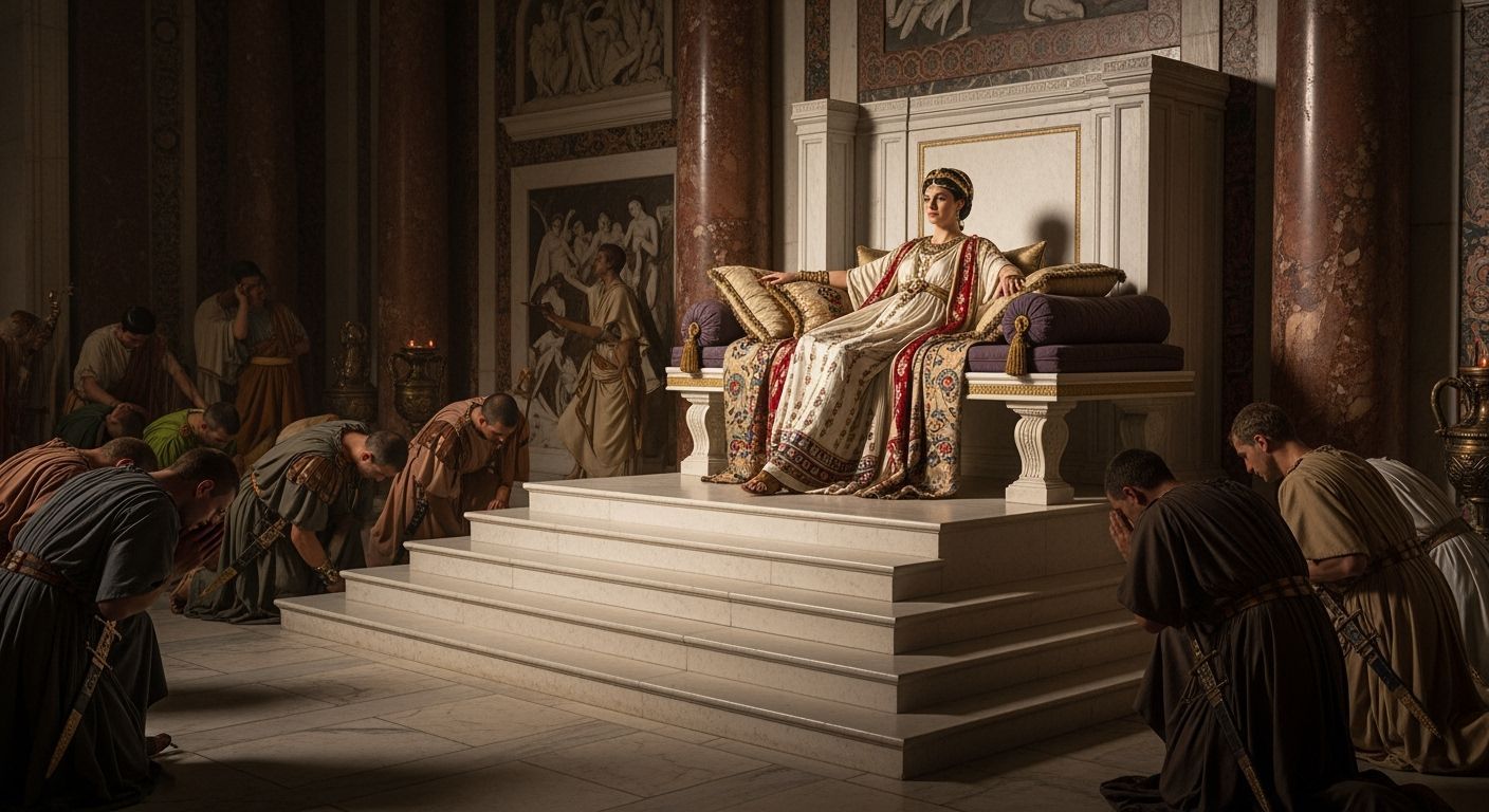 Roman Empress in Imperial Palace Throne Room