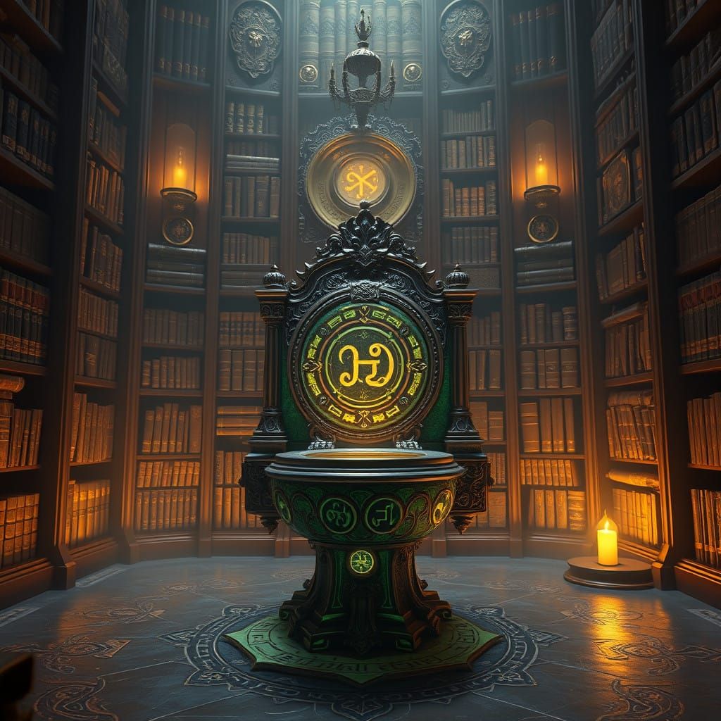 Mystical Toilet in Ancient Chamber