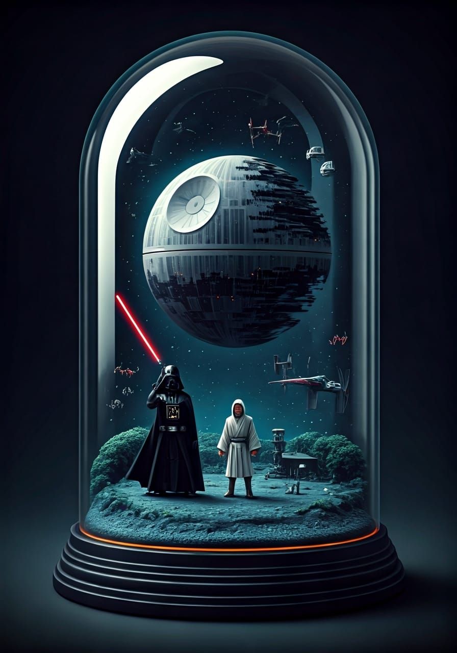 Miniature Star Wars World in Glass Cloche