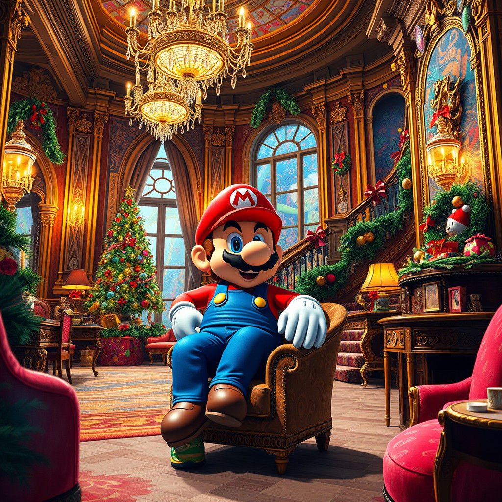 Christmas at Mario's Mansion in Baroque Style