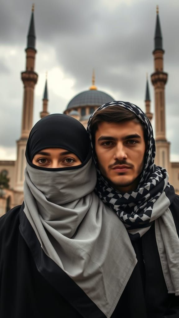 Keffiyeh Scarves at Imam Ali Mosque: Natural Lighting