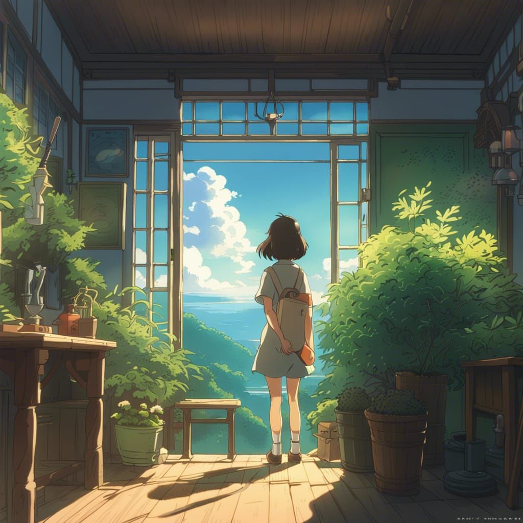 Anime Key Visual in Studio Ghibli Style
