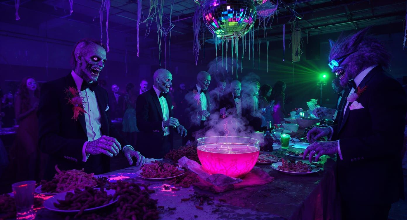 Zombie Rave Dance Party in Abandoned High School Gym