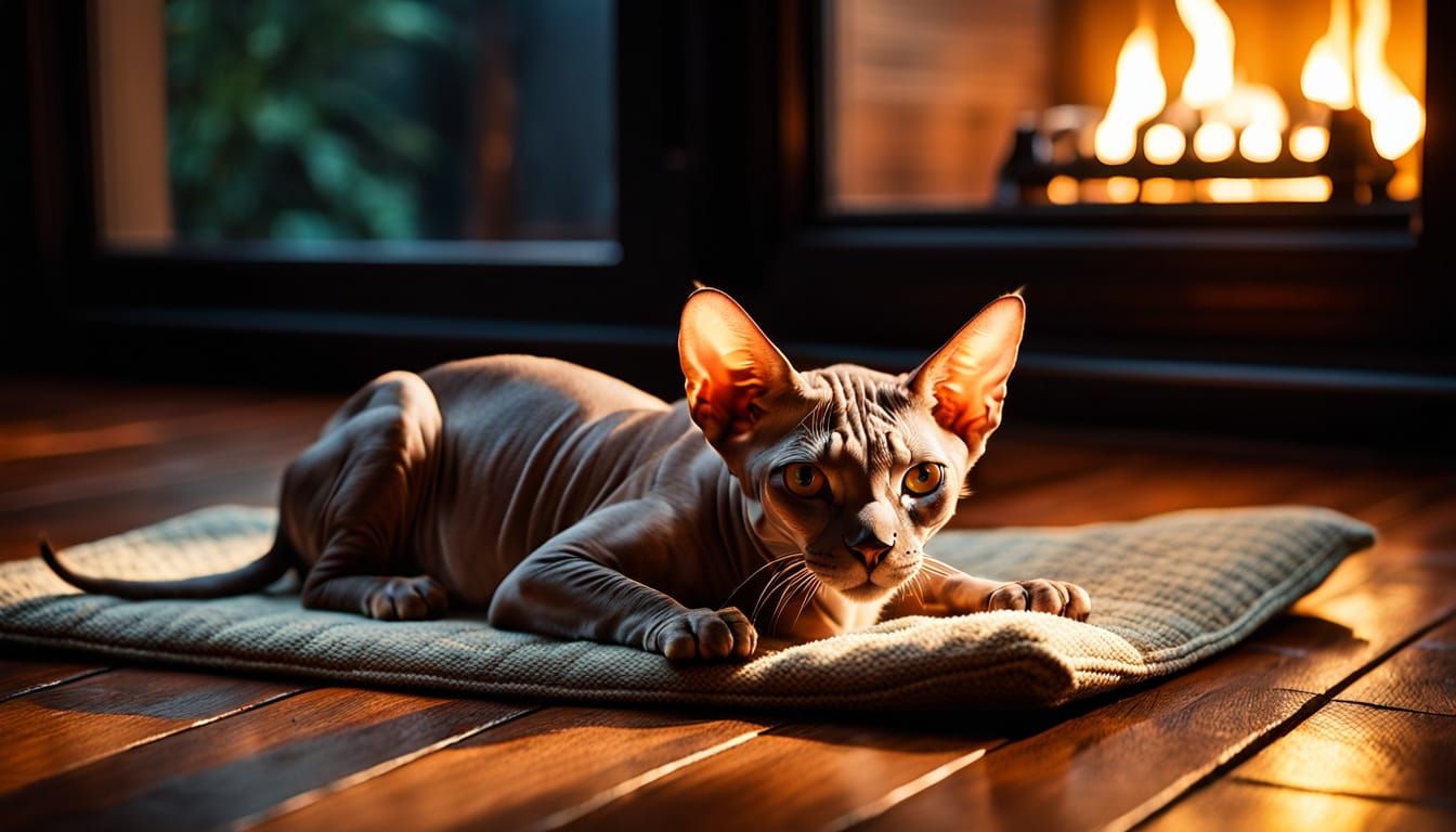 Hyperrealistic Close-Up of a Sphynx Cat