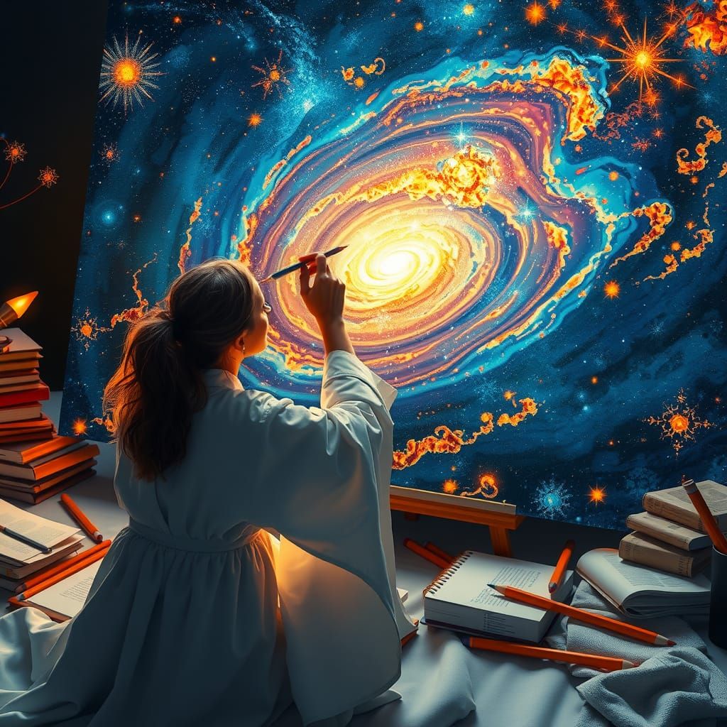 Galaxy Creation: Fantasy Art in Matte Painting Style