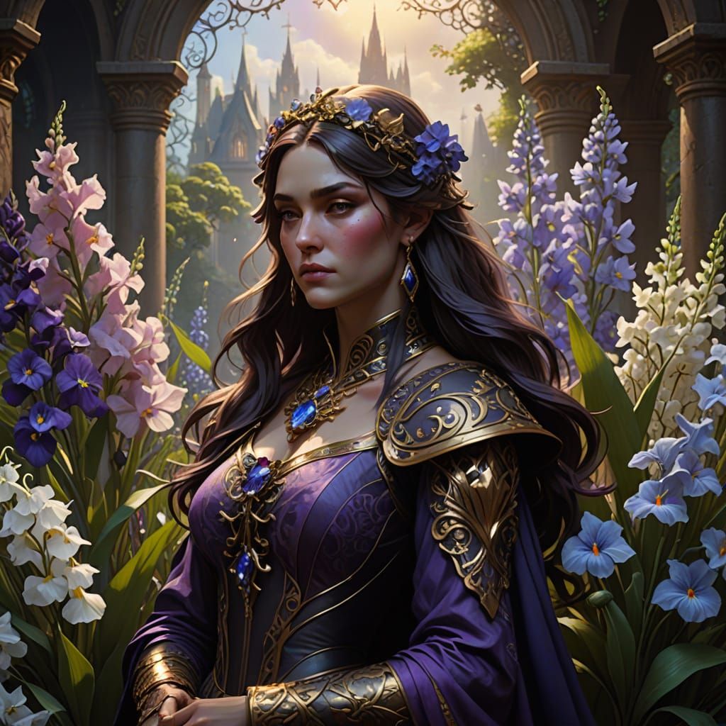 Hyper-Realistic Garden Masterpiece in Art Nouveau Style