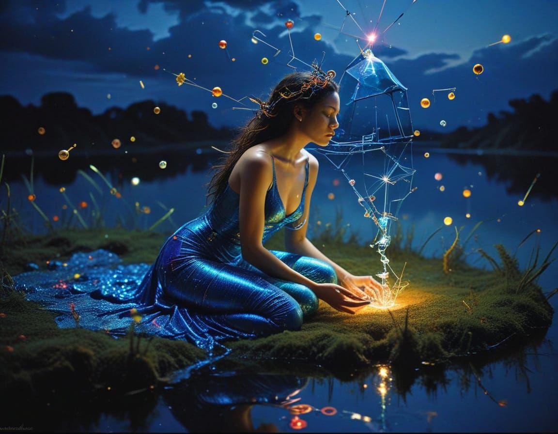 metalorganic siphonophore 3D  fractal chromoshadow surrealastic by artist "Jean-Michel Basquiat, Herbert bayer, Kandinsk...