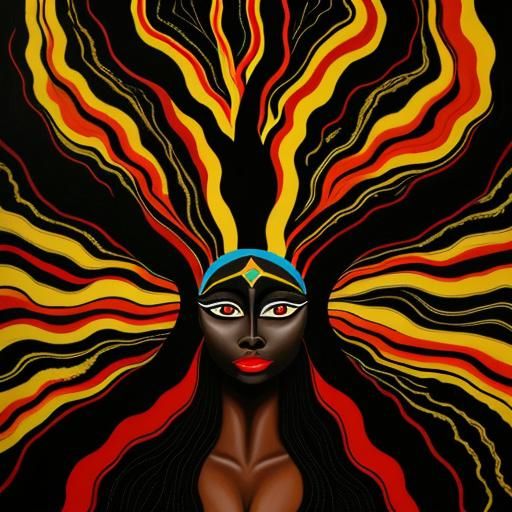 Abstract Trees with Faces: Aboriginal Surrealist Oil Paintin...