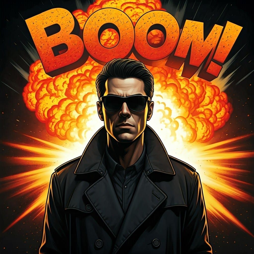 Explosion Silhouette with 3D Text