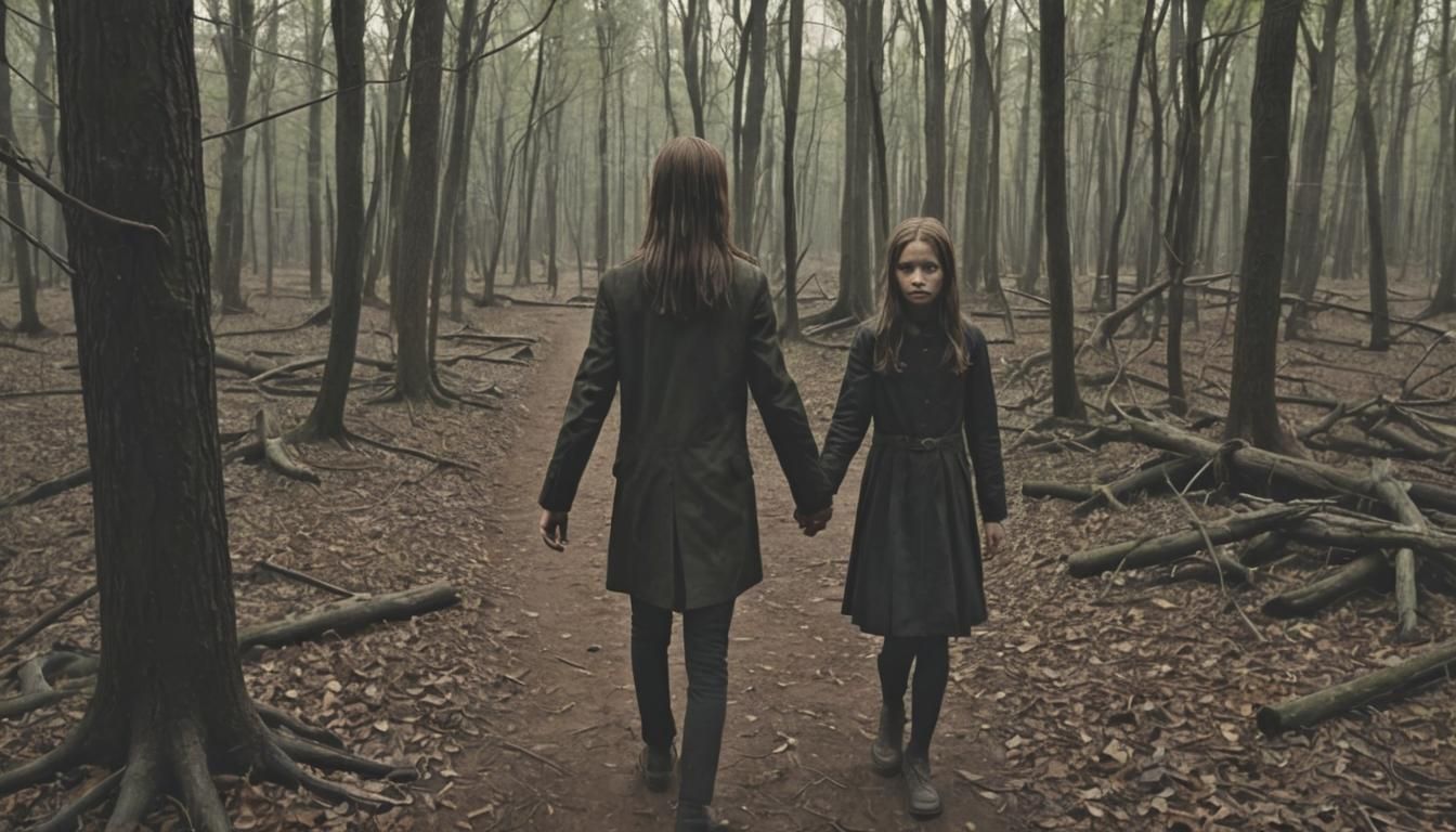 Slender Man and Girl in Woods: High Definition