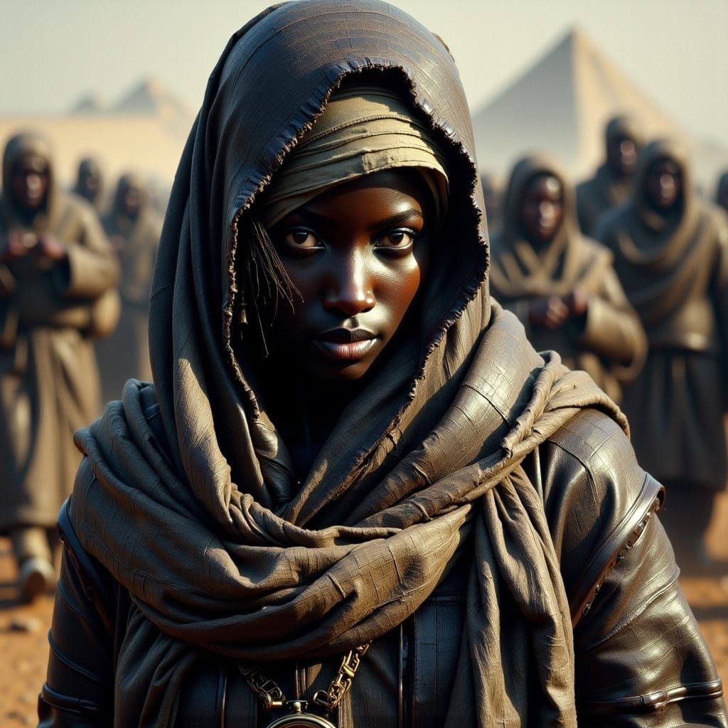 Refugee Leader with Invisibility Tech: Textured Digital Art