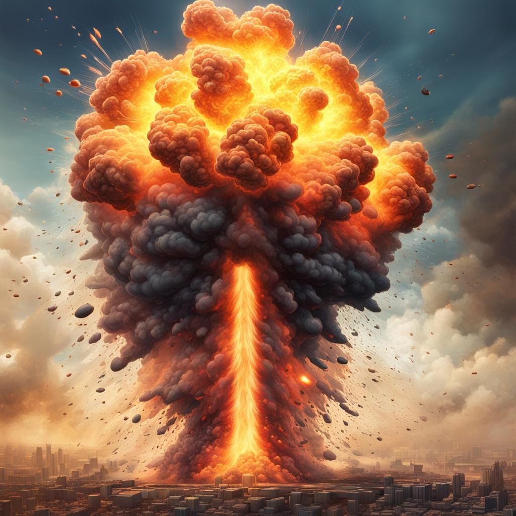 Hyperrealistic Nuclear Explosion Concept Art