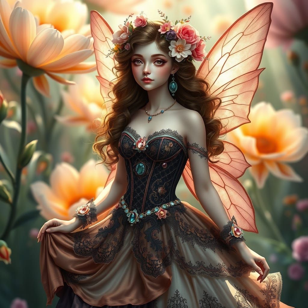 Radiant Fairy Goddess in Rococo Style