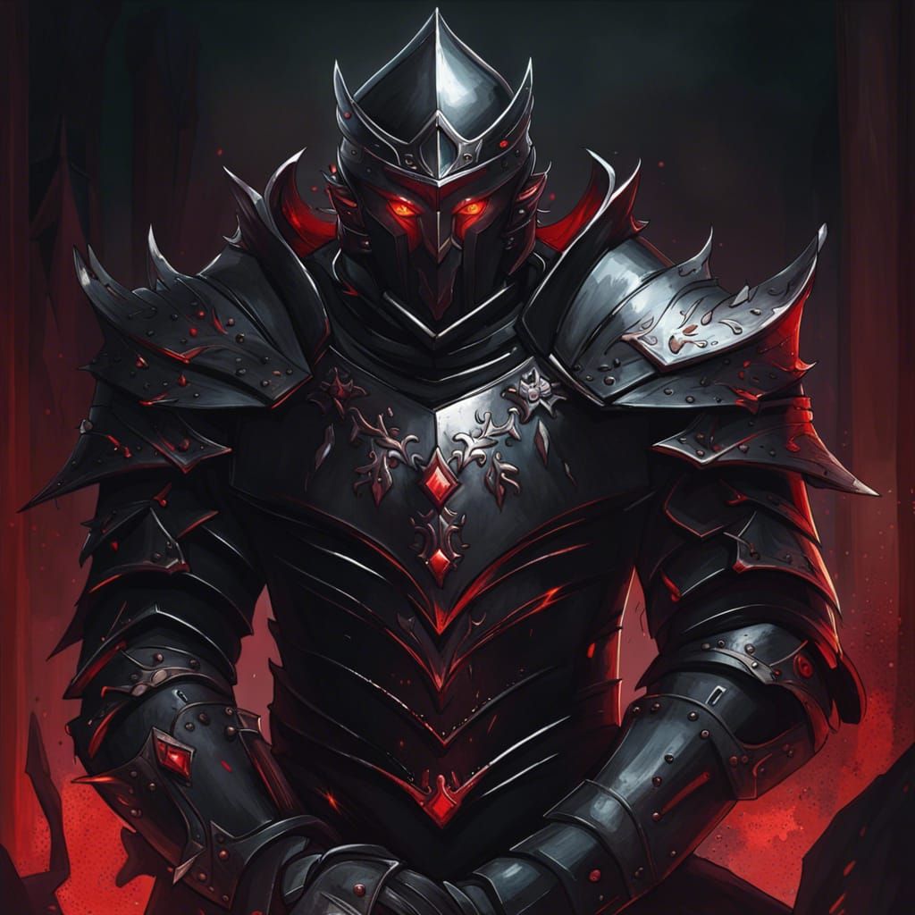 Medieval Black Knight Portrait in Hyperdetailed Style