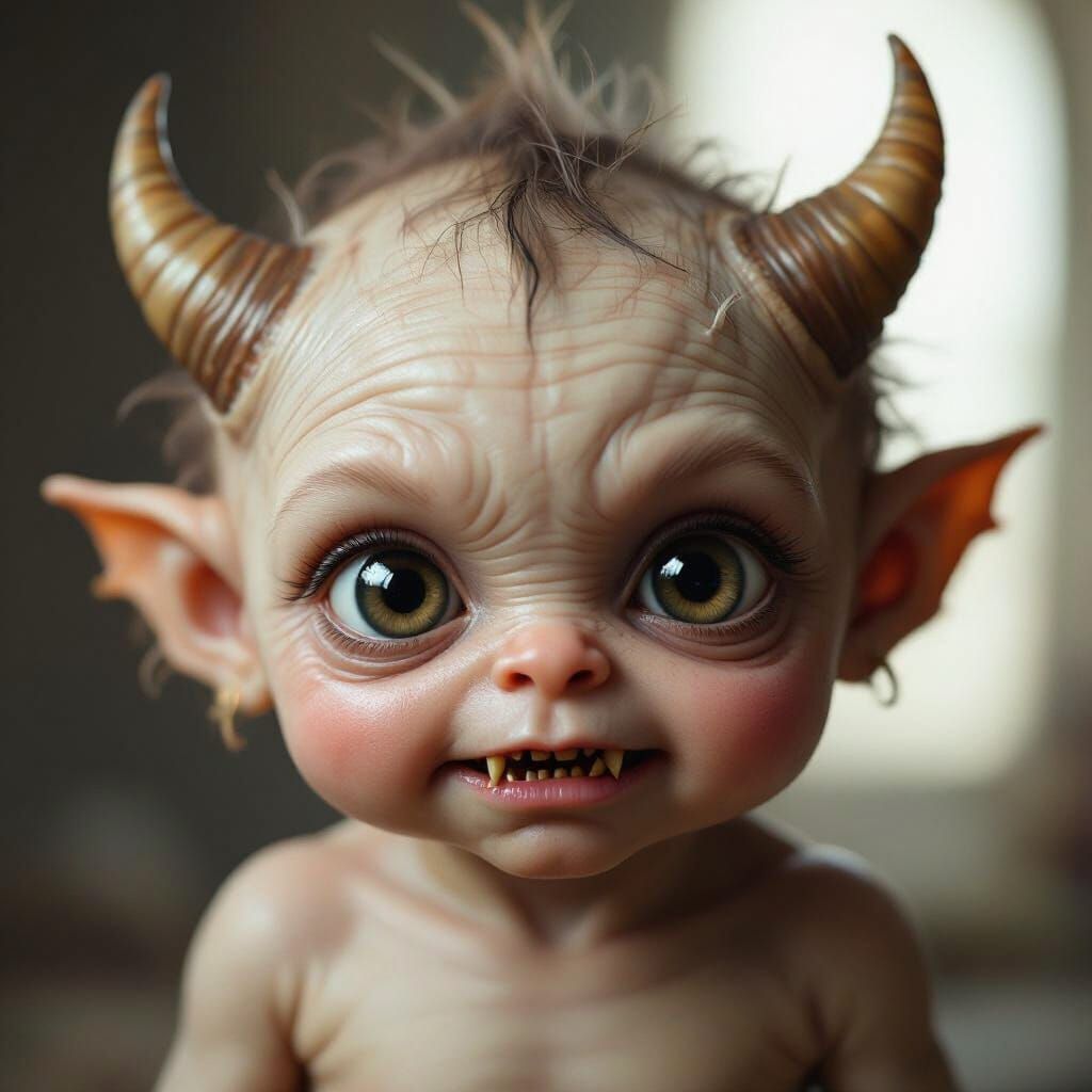 Sweet Baby Monster Portrait in Cinematic Style