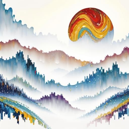 Vibrant Starry Night Mosaic in Expressionist Style