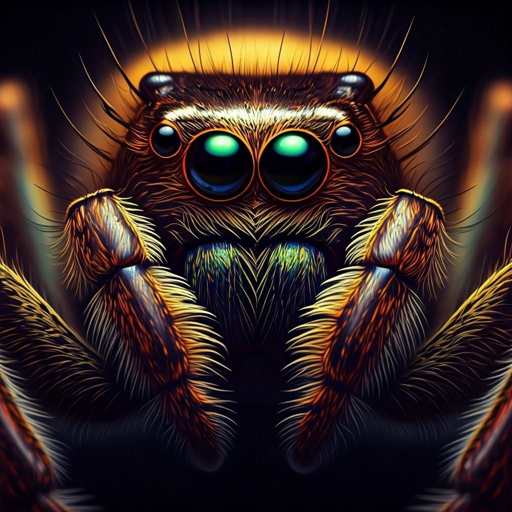 Fantasy Spider Portrait in Vibrant Colors