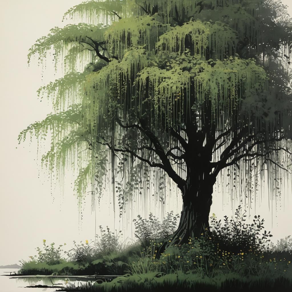 Weeping Willow Tree Illustration