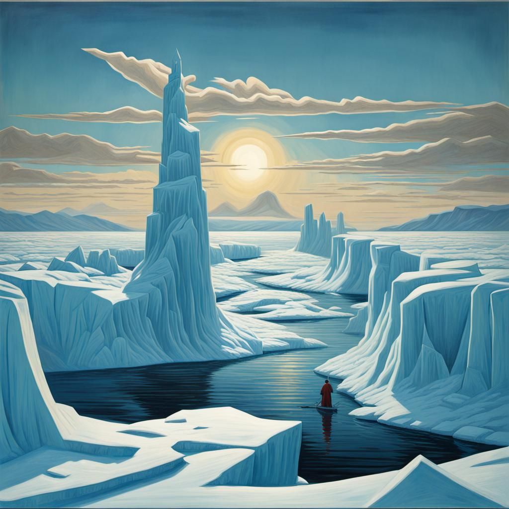 Arctic Ocean in Style of Rockwell Kent