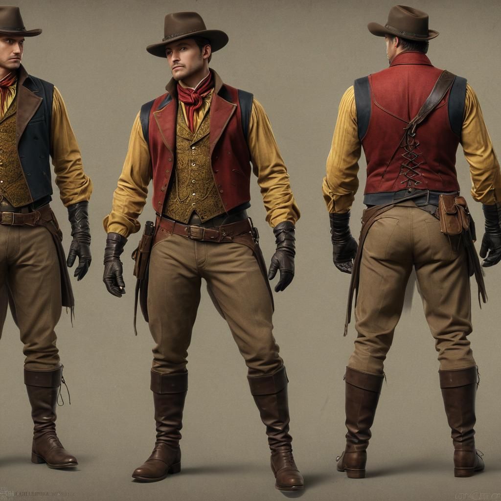 Victorian Western DC Robin Full Body Concept Art