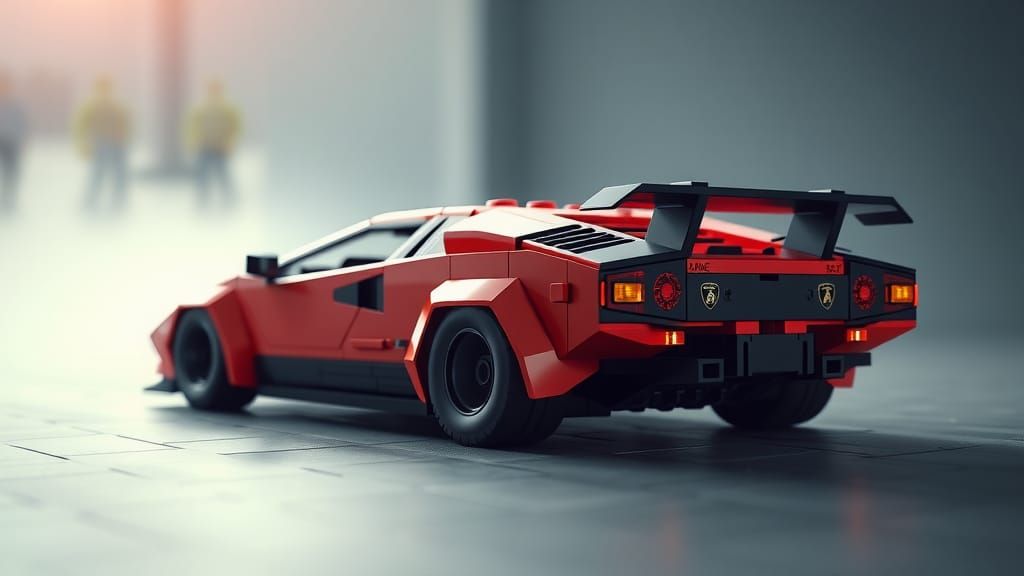 Lego Lamborghini Countach Transformation in 3D