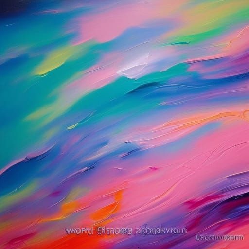 Abstract Pink Swirls in Expressionist Impasto Style