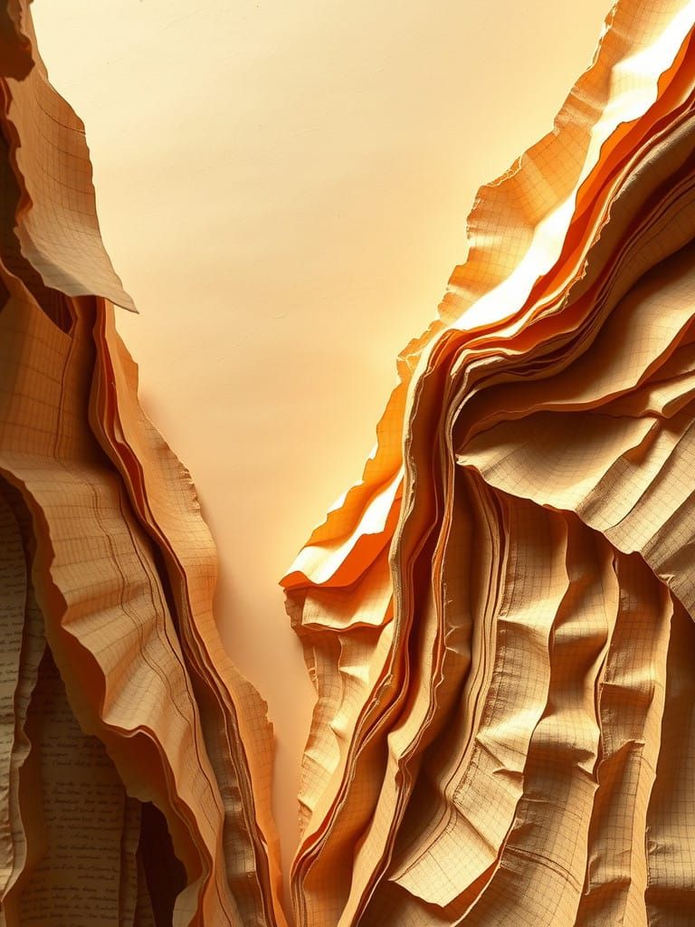 Abstract Canyon Landscape in Warm Sepia Tones