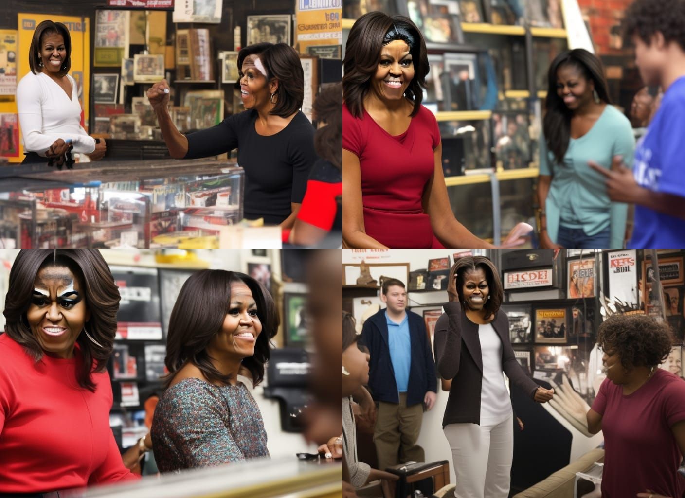 Michelle Obama in Detroit Pawn Shop: AI Realism