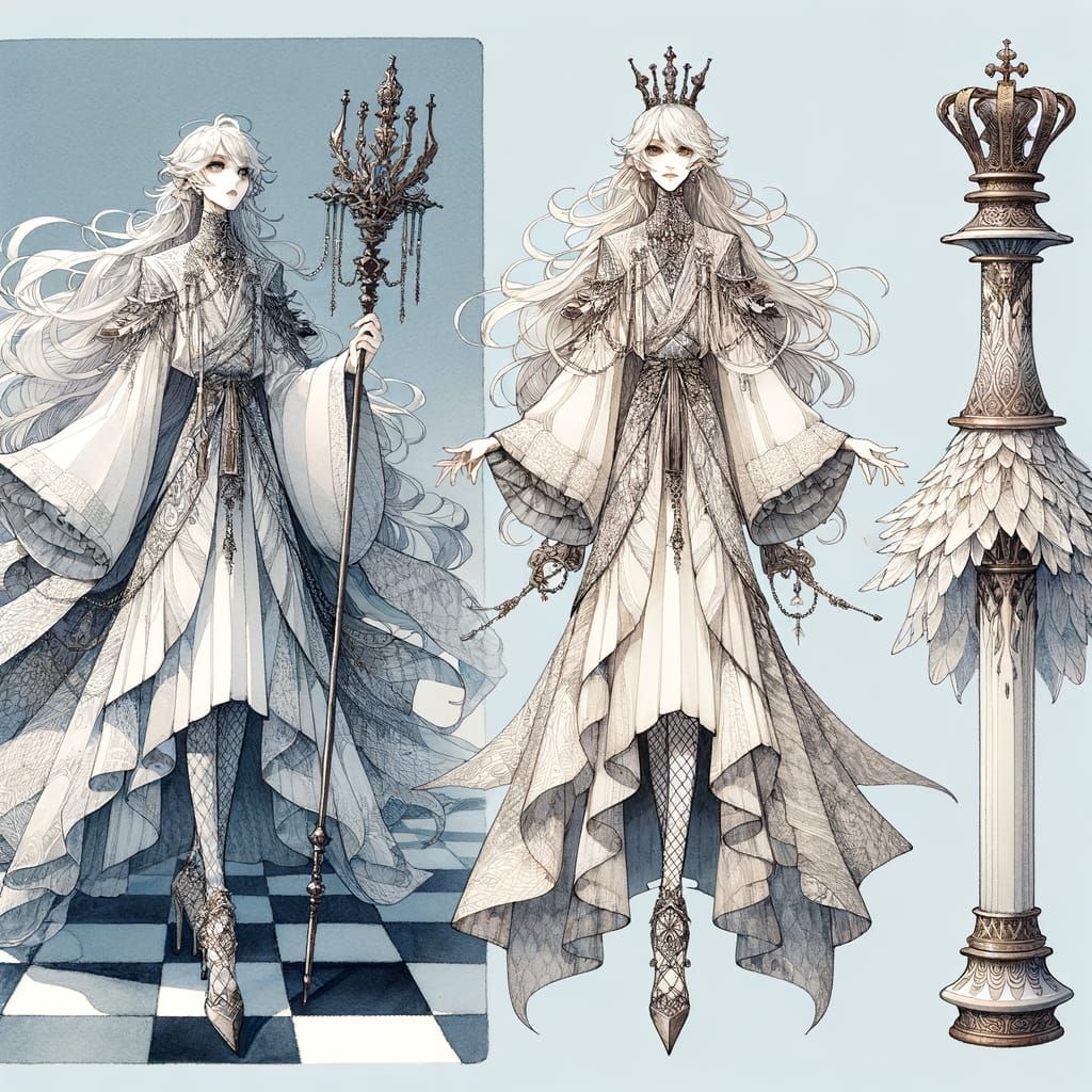 Slender Elegance : White Queen Variant : Including Chess Piece