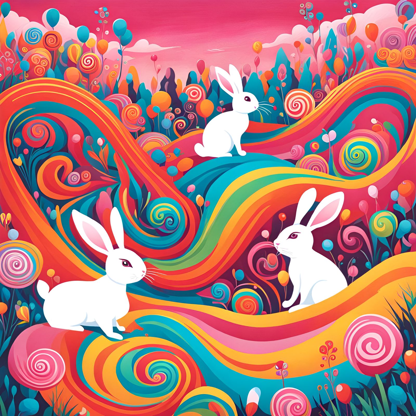 Rabbit Warriors Book Cover in Gouache Style