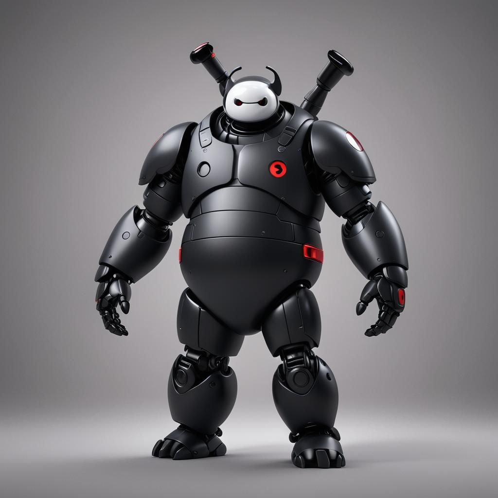 Evil Baymax: Dark 3D Rendering in Pixar Style