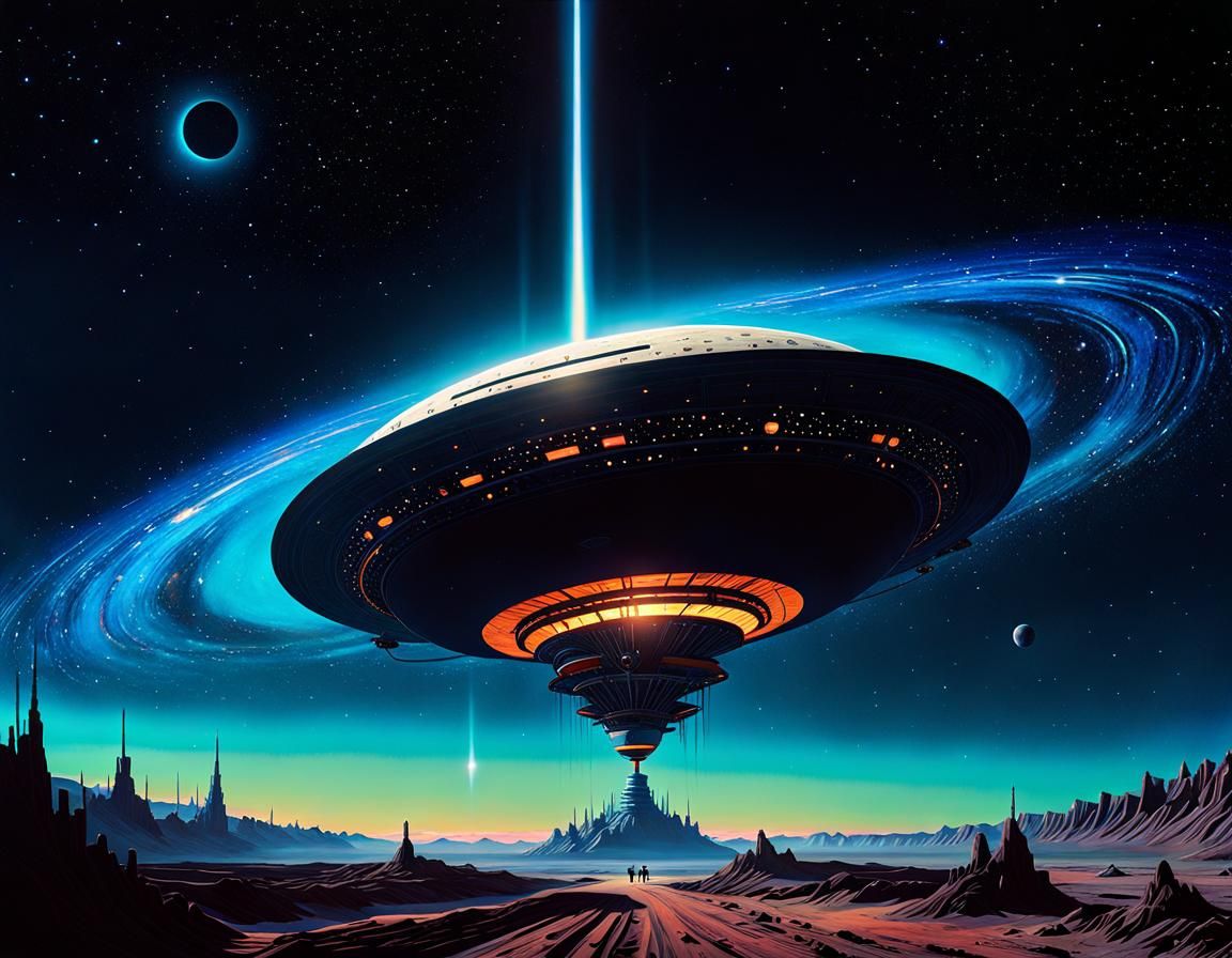 Starship's Cyberpunk Journey to a Black Hole