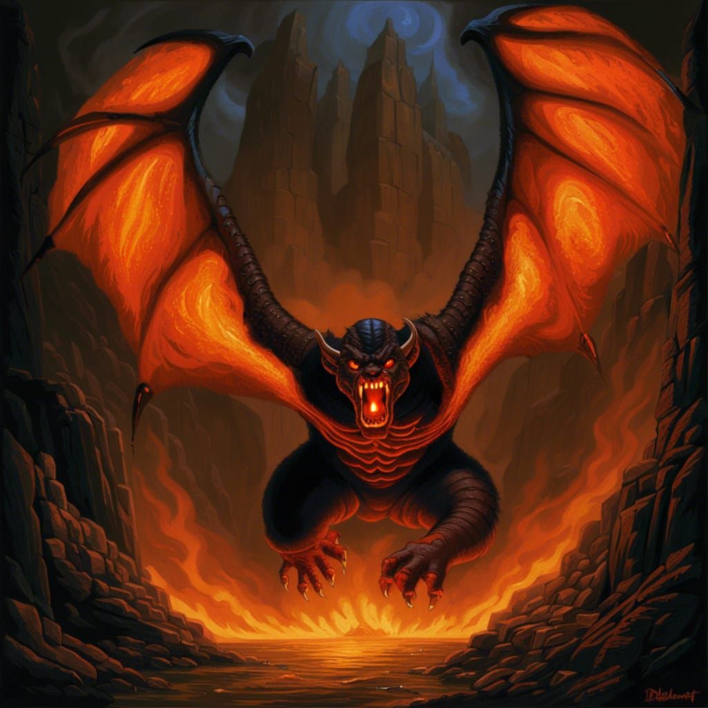 Balrog in the Style of Fantasy Illustration