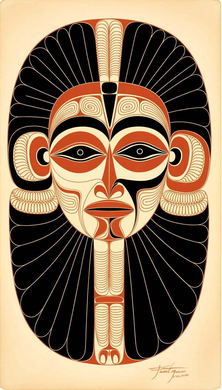 Aboriginal Spirit Figure in Gwion Gwion and X-Ray Art Style