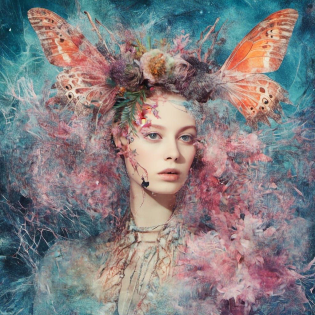 Neurodivergent Persephone in Bio-Translucent Seapunk Style