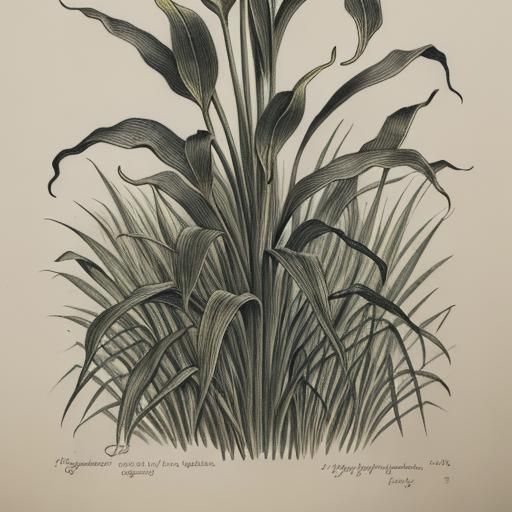 Plantain Grass: Anxious Botanical Drawing