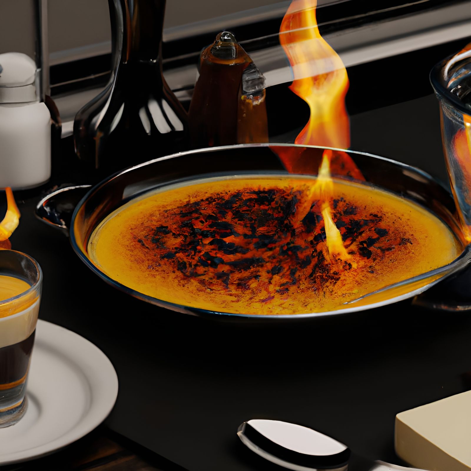 Avant-Garde Crème Brûlée Dessert Table