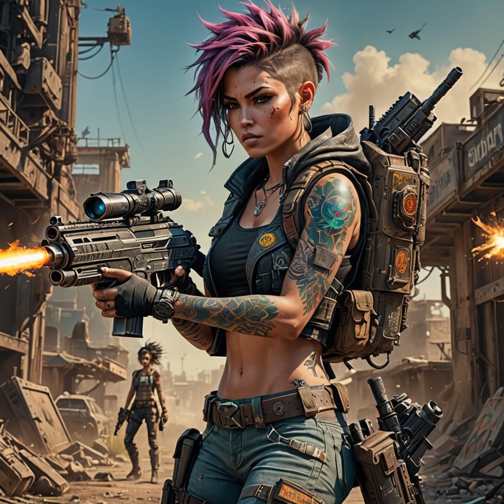 Bounty Hunter Takes Aim in Cyberpunk World