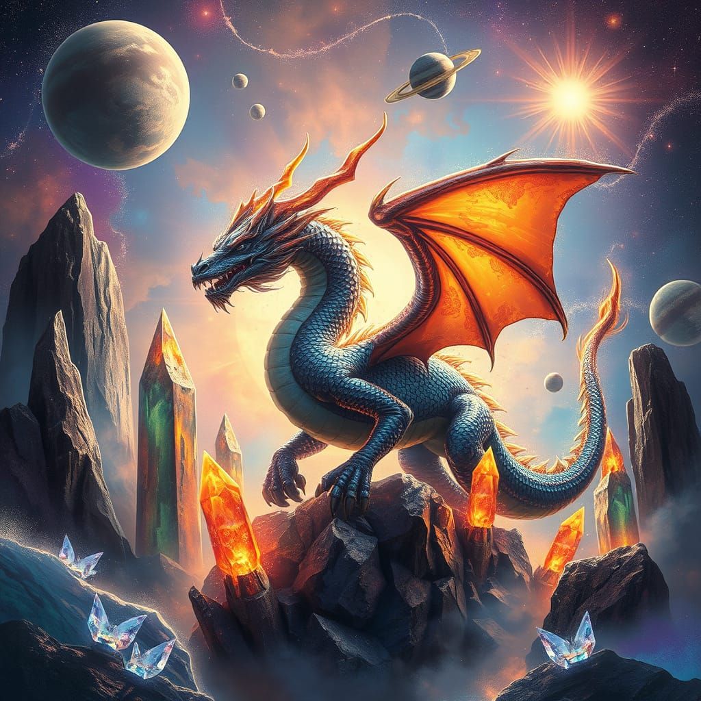 Astral Dragon in Cosmic Sci-Fi Fantasy