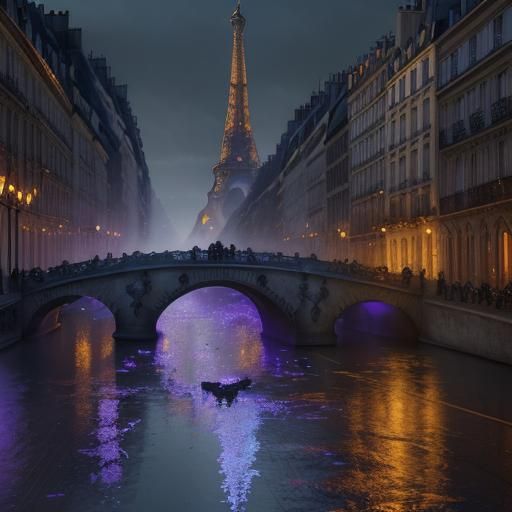 Romantic Paris in Dark Fantasy Style
