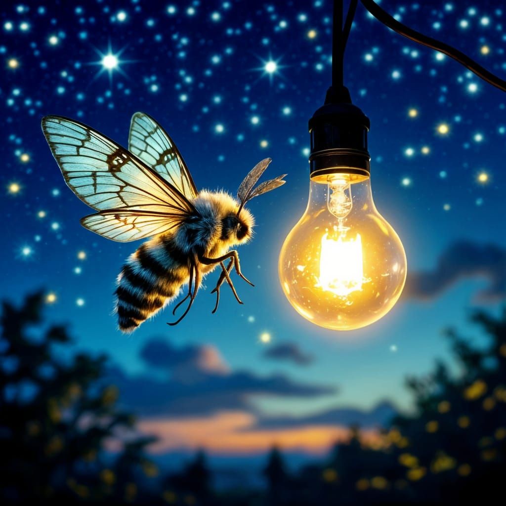 Moth Fairy in Starry Night: Digital Matte Painting